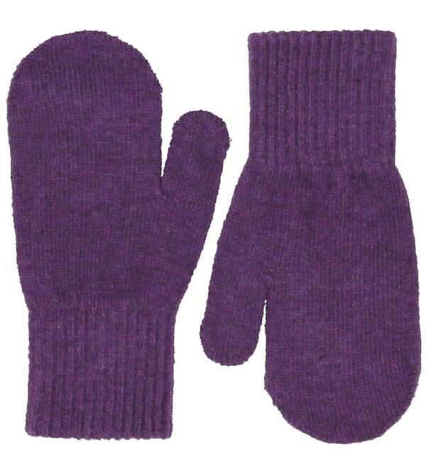 Mănuși pentru bebeluşi din lână tricotată purple CeLaVi