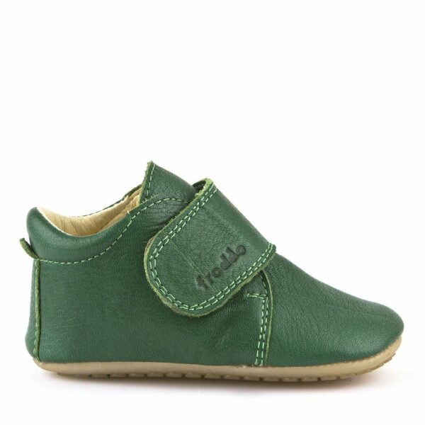 Pantofi barefoot din piele pentru primii pași green Froddo