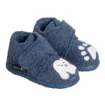 Papuci din lână organică cu talpă din cauciuc natural Little Polar Bear Nanga 2