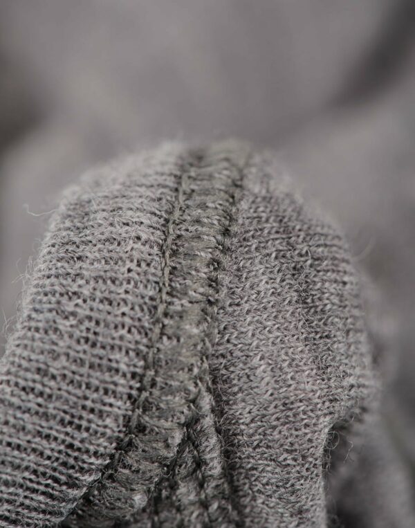 Body cu mânecă lungă heather gray din lână merinos organică rib pentru bebeluși Dilling 1