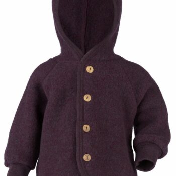 Jachetă purple melange din lână merinos organică fleece pentru copii - Engel