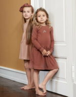 Rochie rouge din lână merinos organică pentru fetiţe Dilling 1