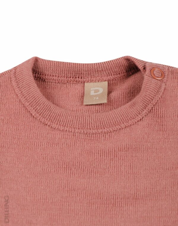 Bluză cu mânecă lungă dark pink din lână merinos organică pentru bebeluşi Dilling 1