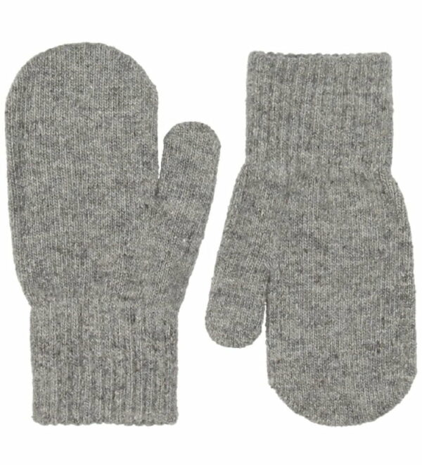 Mănuși pentru bebeluşi din lână tricotată grey CeLaVi