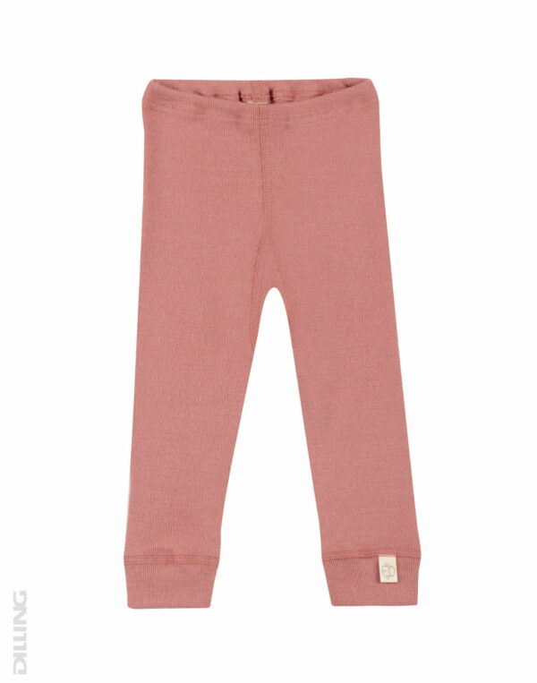 Pantaloni colanţi dark pink din lână merinos organică pentru bebeluşi Dilling