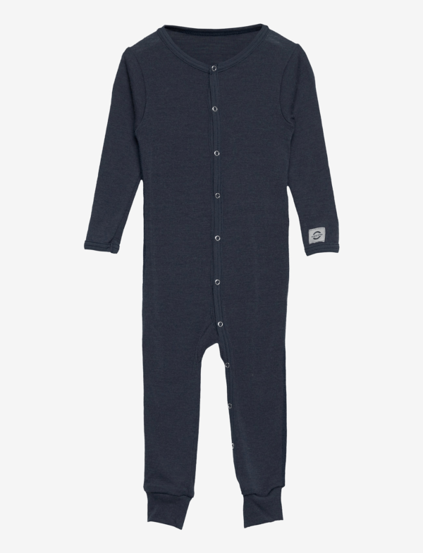Salopetă - pijama overall din lână merinos blue nights Mikk-line