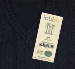 Vestă pentru copii din lână merinos organică tricotată dark blue Iobio Popolini 2