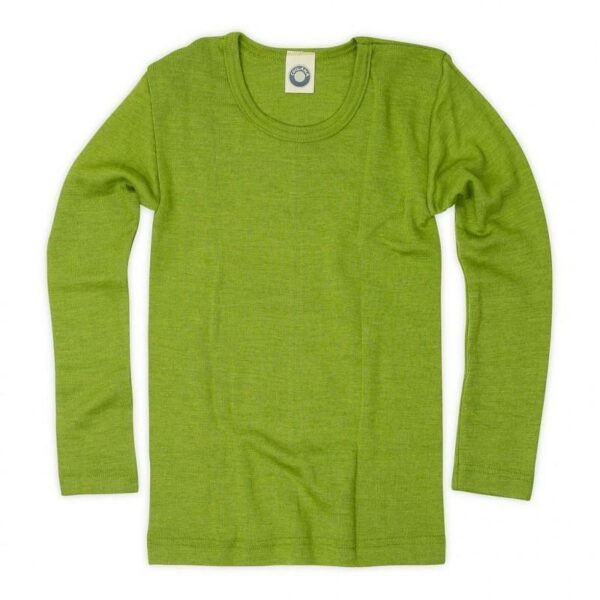Bluză cu mânecă lungă din lână merinos şi mătase organică Green Cosilana