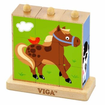 Cuburi montessori animale de fermă Viga
