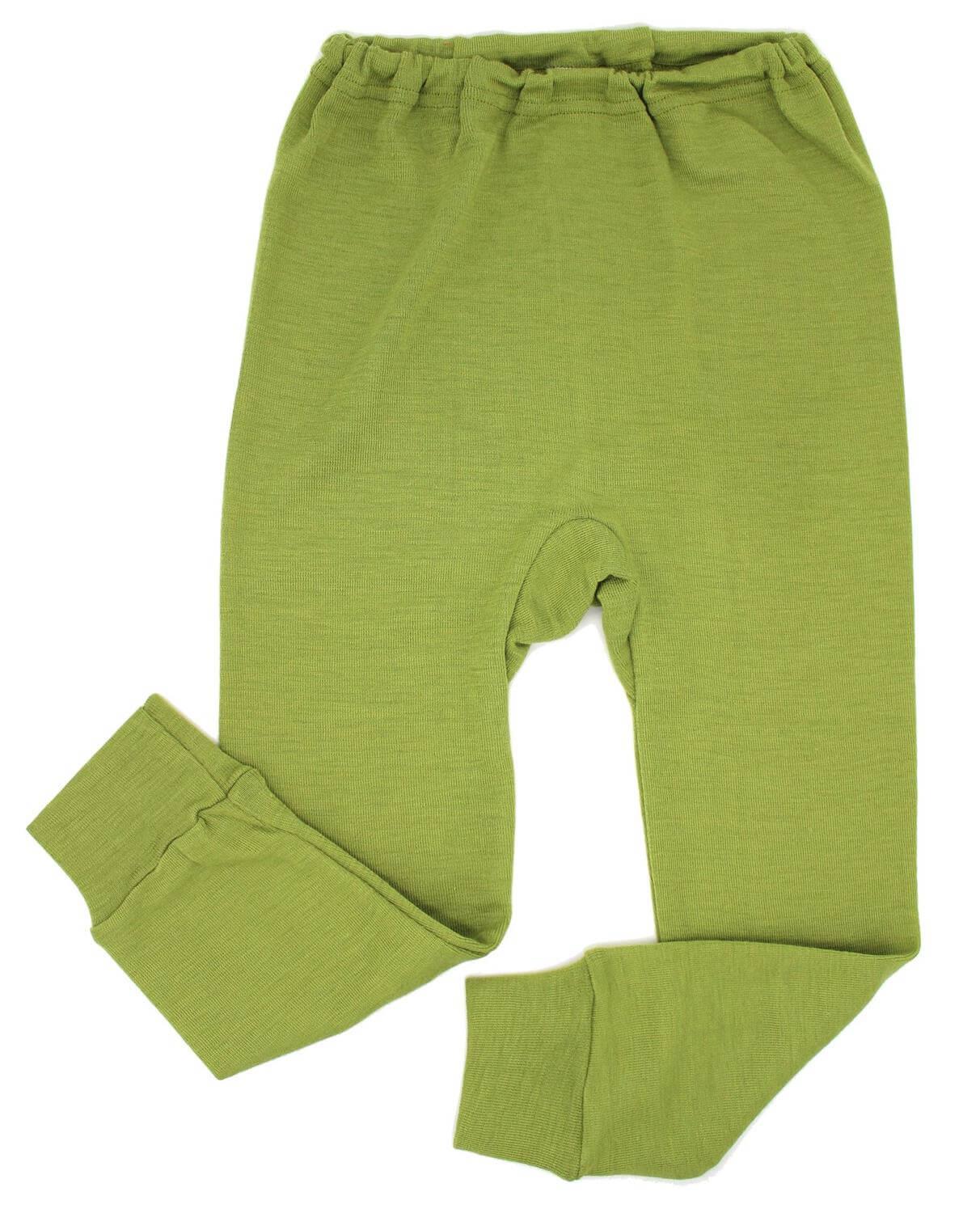 Pantaloni colanţi din lână merinos și mătase organică Green Cosilana