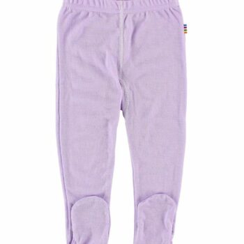 Pantaloni colanţi cu botoșei din lână merinos Purple Joha