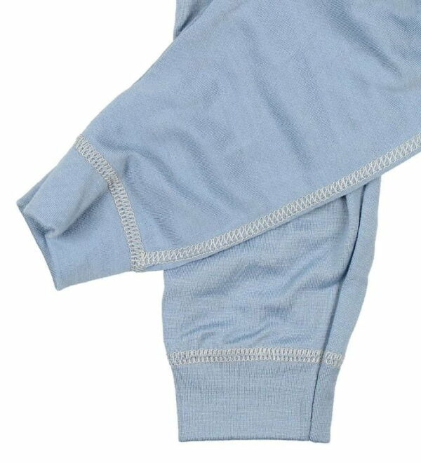 Pantaloni colanţi din lână merinos extra fină pentru copii Dusty Blue Joha 2