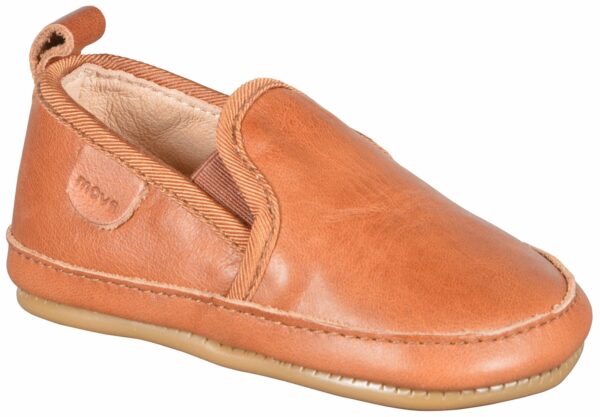 Pantofi barefoot cu elastic din piele naturală pentru primii pași Cognac Move By Melton