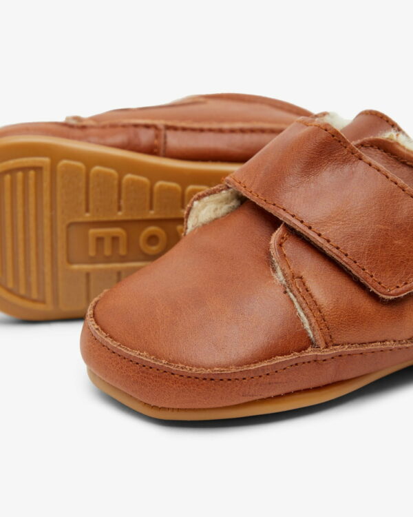 Pantofi barefoot din piele naturală căptușiți cu lână pentru primii pași Cognac Move By Melton 5