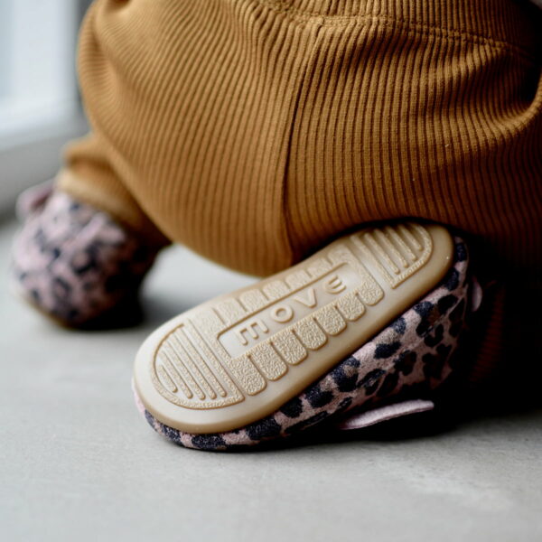Pantofi barefoot din piele naturală pentru primii pași Rose Leopard Move By Melton 2