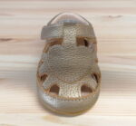 Sandale barefoot din piele naturală pentru primii pași Antique Gold Move By Melton 3