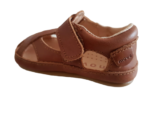 Sandale barefoot din piele naturală pentru primii pași Cognac Move By Melton 4