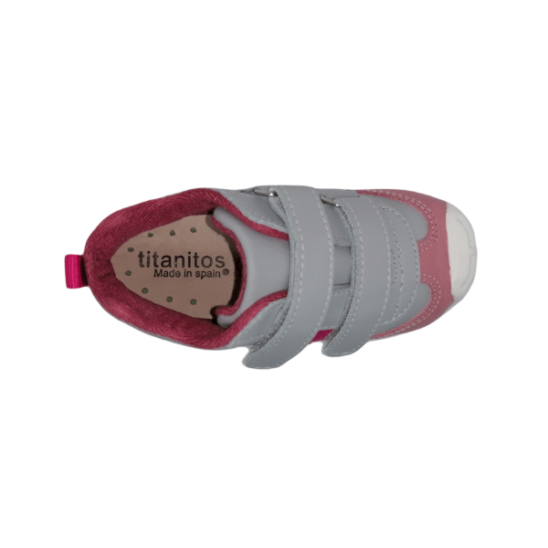 Pantofi sneakers din piele naturală pentru copii cu talpă flexibilă Helder Perla Titanitos 5