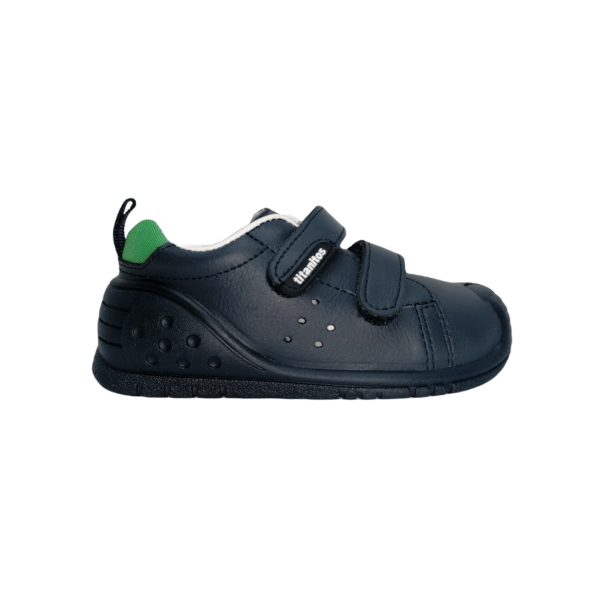 Pantofi sneakers din piele pentru copii cu talpă flexibilă Kevin Navy L680 Titanitos 3