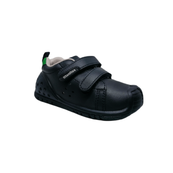 Pantofi sneakers din piele pentru copii cu talpă flexibilă Kevin Navy L680 Titanitos