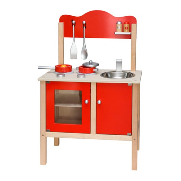 Bucătărie din lemn pentru copii Roșu Viga