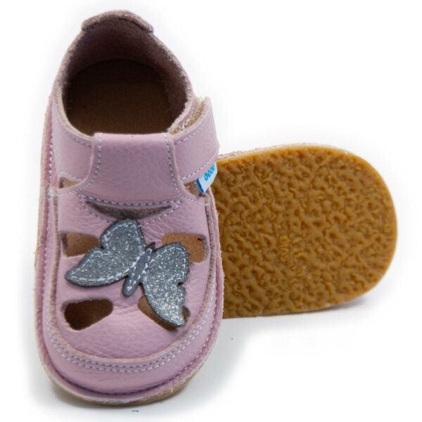 Sandale barefoot din piele Sparkling Butterfly Cameo Dodo