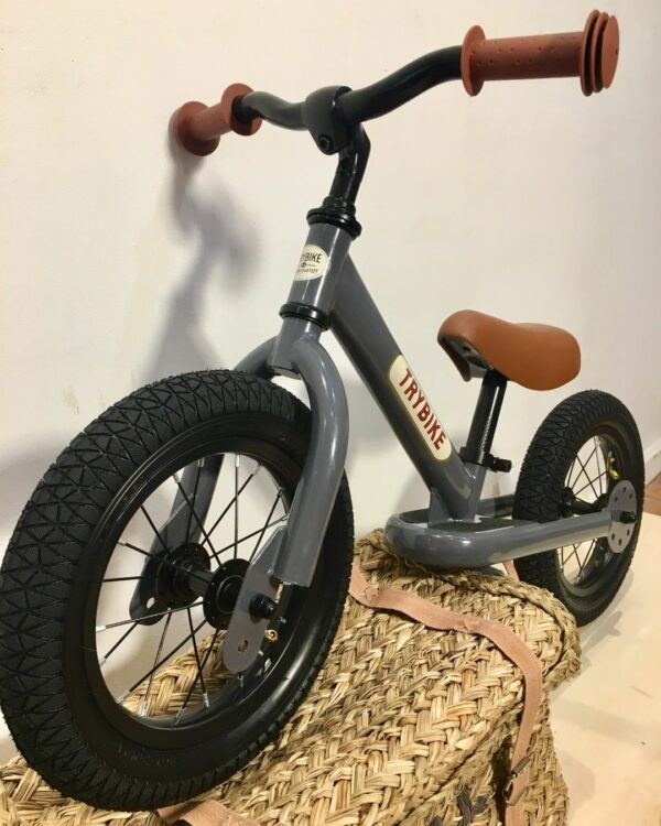 Bicicletă fără pedale 2 în 1 tricicletă copii gri Trybike 5