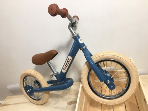 Bicicletă fără pedale vintage 2 în 1 tricicletă copii albastru Trybike 3