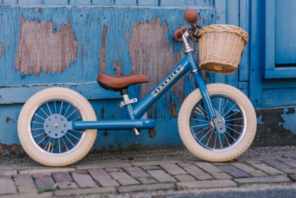 Bicicletă fără pedale vintage 2 în 1 tricicletă copii albastru Trybike 4