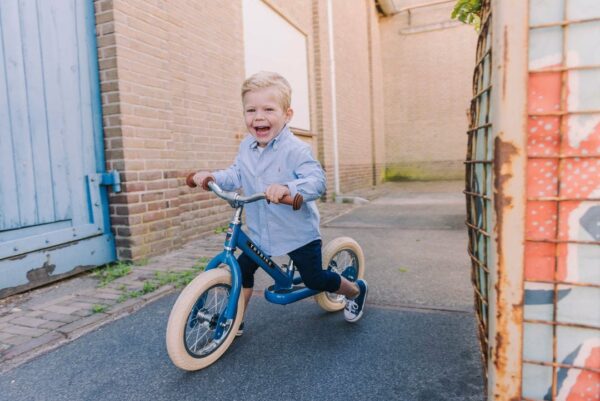 Bicicletă fără pedale vintage 2 în 1 tricicletă copii albastru Trybike 5