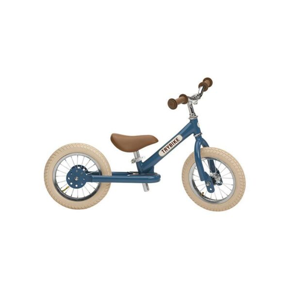 Bicicletă fără pedale vintage 2 în 1 tricicletă copii albastru Trybike