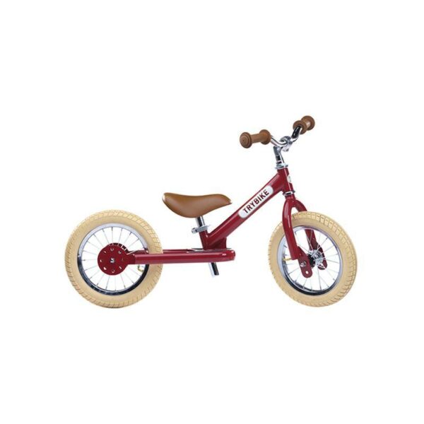 Bicicletă fără pedale vintage 2 în 1 tricicletă copii roșu Trybike