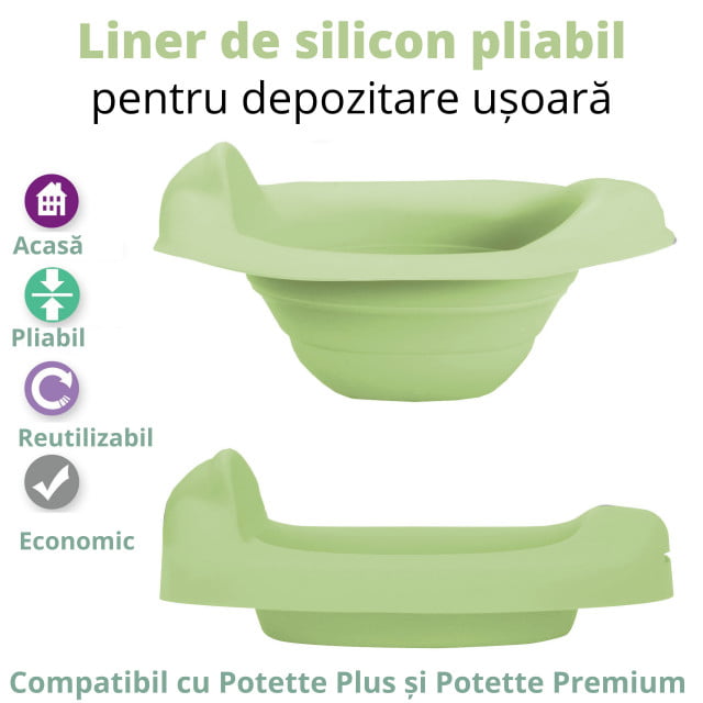 Liner reutilizabil din silicon pentru oliță portabilă vernil Potette Plus
