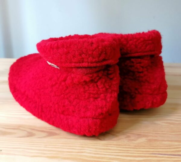 Papuci de casă lână cu talpă aniderapantă deep red Dado Alwero 4