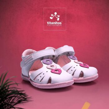Sandale din piele naturală pentru copii Casandra Blanco Titanitos