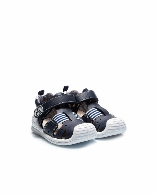 Sandale din piele naturală pentru copii cu talpă flexibilă Usa Navy Titanitos