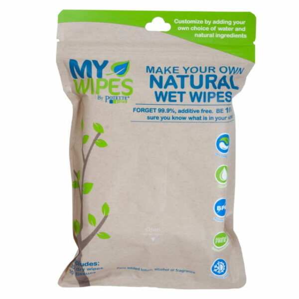 Șervețele 100% naturale, neparfumate umede-uscate My Wipes by Potette Plus