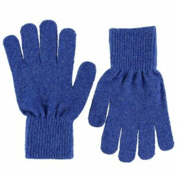 Mănuși cu degete din lână tricotată electric blue CeLaVi