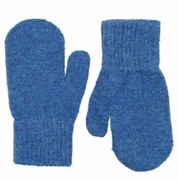 Mănuși pentru bebeluşi din lână tricotată blue CeLaVi