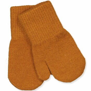 Mănuși pentru bebeluşi din lână tricotată pumpkin spice CeLaVi