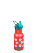 Recipient Sticlă Kid Classic cu capac Sippy Coral Strawberries 355 ml Klean Kanteen