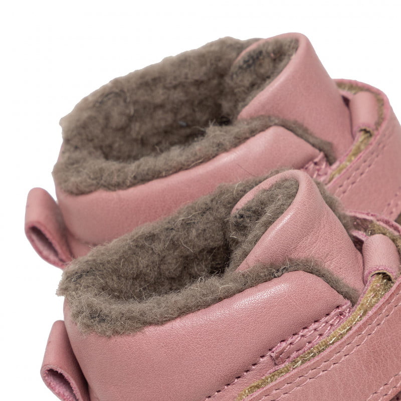 Ghete din piele cu velcro căptuşite cu lână naturală şi talpă flexibilă pink Froddo 5