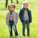 Jachetă light grey melange din lână merinos organică fleece pentru copii - Engel 1