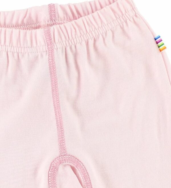 Pantaloni colanţi cu botoșei din lână merinos Light Pink Joha 1