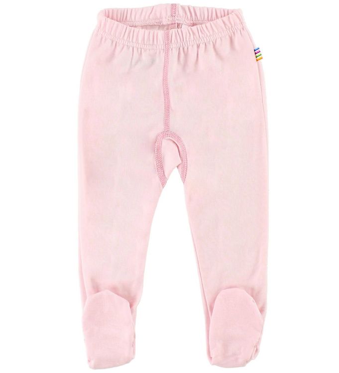 Pantaloni colanţi cu botoșei din lână merinos Light Pink Joha