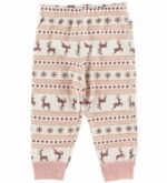 Pantaloni colanţi din lână merinos pentru copii Pink Raindeer Joha