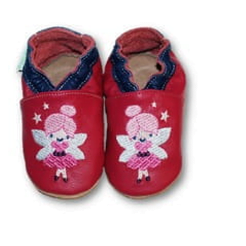 Pantofi din piele cu talpă moale și broderie Fiorino EkoTuptusie V2 - Fairy Tales
