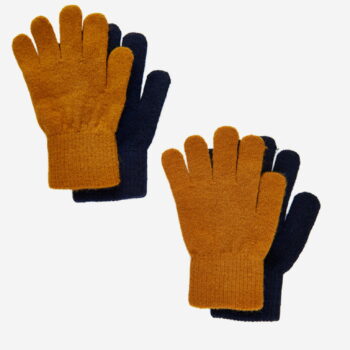 Set mănuși cu degete din lână tricotată pumpkin spice dark navy CeLaVi (2 perechi)