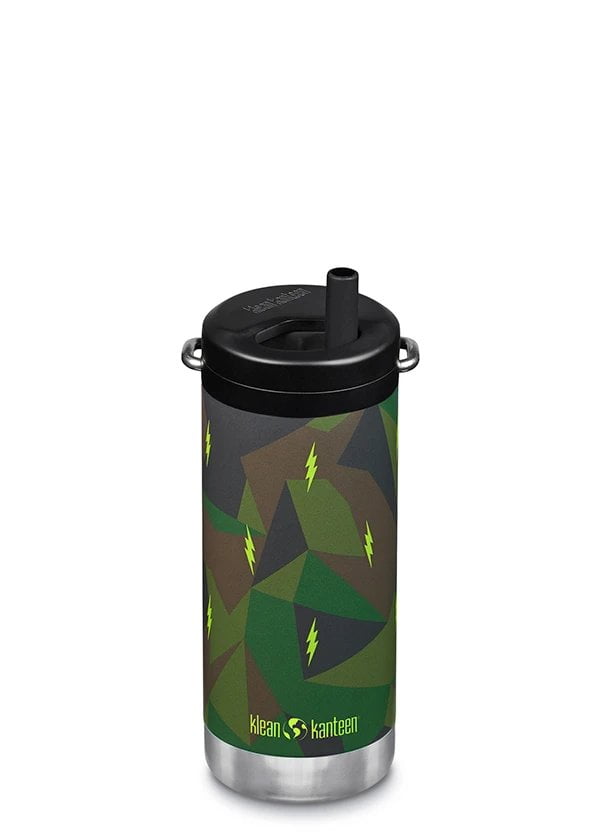 Termos recipient termoizolant capac cu pai Twist Electric Camo TKWide 355 ml Klean Kanteen