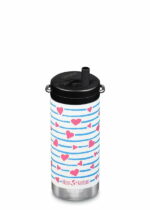Termos recipient termoizolant capac cu pai Twist Heart Stripe TKWide 355 ml Klean Kanteen